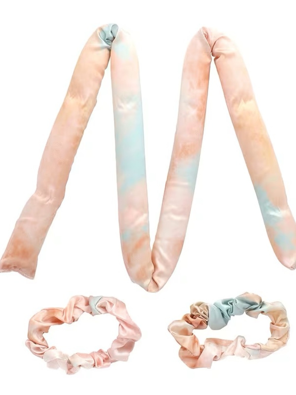 Satin heatless curls set
